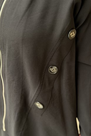 Nurcan Çetin Düğme Detaylı Önden Fermurlı Ceket Etek Takım