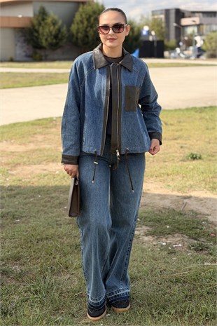 İpekyol Kumaş Mix Denim Ceket