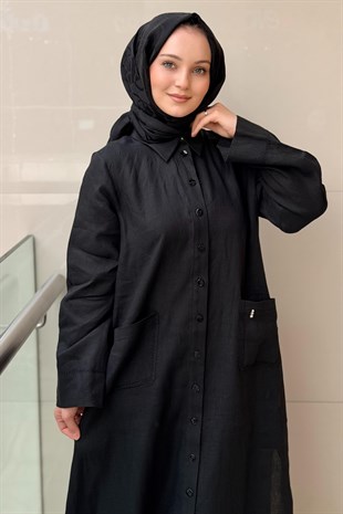 Missdalida Nakış Detaylı Düğmeli Uzun Kap
