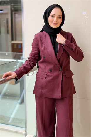İpekyol Kruvaze Keten Blazer Ceket