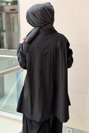 Ghisa Asimetrik Verev Kesim Gömlek Bol Pantolonlu Takım