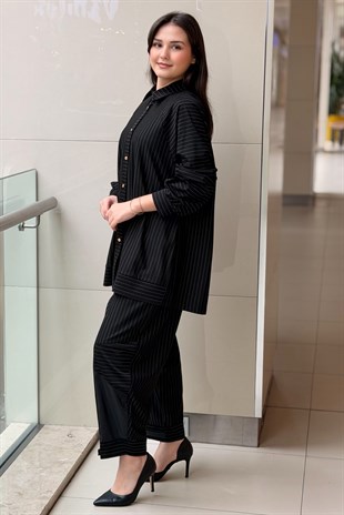 Ghisa Çizgli Gömlek Pantolon Takım