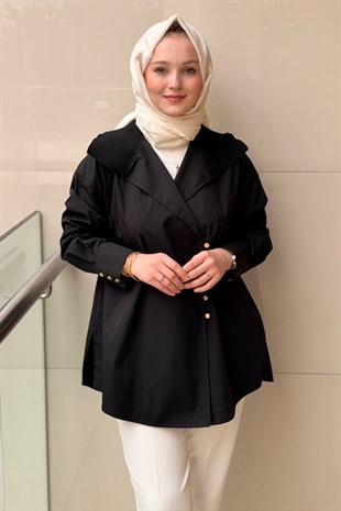 Ghisa Verev Ribana Triko Yaka Asimetrik Düğmeli Tunik