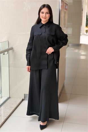 Missdalida Geniş Paça Keten Pantolon