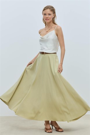 Bood Volanlı Tencel Etek