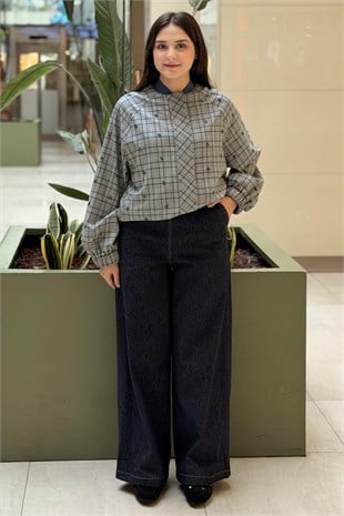 Ceremony Palozzo Örme Denim pantolon