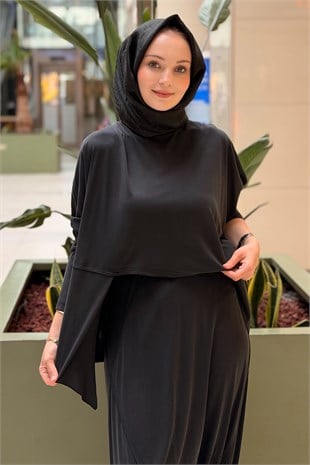Nurcan Çetin Dikiş Ve Yırtmaç Detaylı Tunik Şalvar Takım