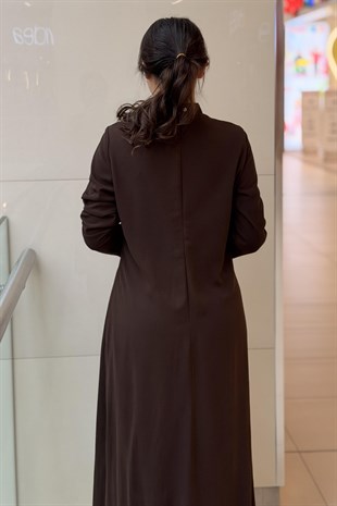 Matex Yaka Ve Beli Sıra Taşlı Abiye Elbise