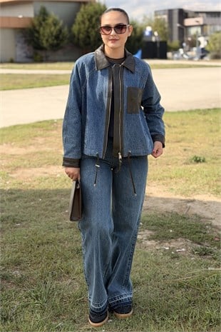 İpekyol Kumaş Mix Denim Ceket