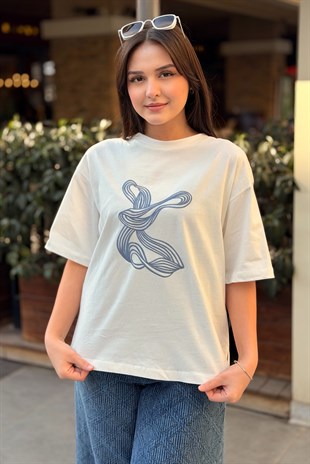 Kahma Random Nakışlı Basic T-Shirt