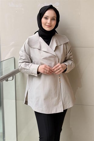 Ghisa Verev Ribana Triko Yaka Asimetrik Düğmeli Tunik
