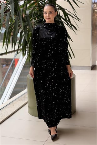 Kahma Puantiyeli Tunik Etek Takım