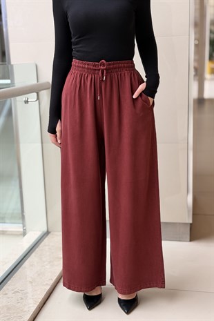 Mahal Beli İpli Lastikli Bol Pantolon
