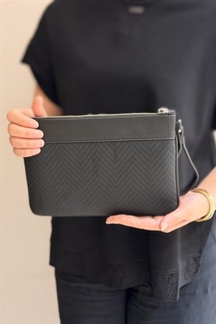 Mahal Bags Zigzag Desen Clutch Çanta