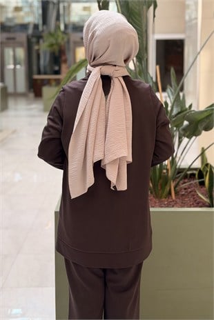 Fuat Gürşen Önü Taş İşlemeli Tunik Pantolon Takım