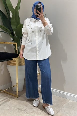 Ceremony Paçası Püsküllü Denim Pantolon