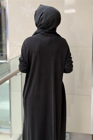 Nurcan Çetin Boncuk İşli Nervürlü Fermuarlı Uzun Kap Pantolon Takım