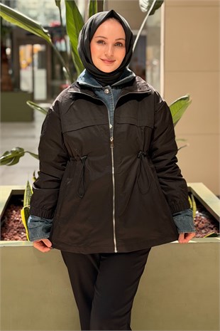 Ghisa Serpme Taşlı Kot Ceket Kombinli Kaban
