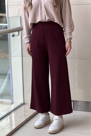 Sentez Venedik Beli Lastikli Geniş Paça Pantolon