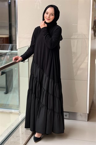 Nurcan Çetin Parsşüt Kombinli Verev Elbise