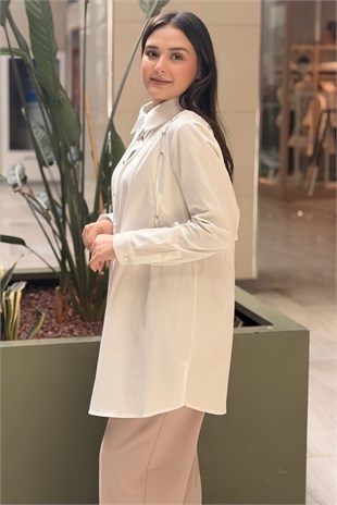 Fuat Gürşen Kolları Kuşgözü İp Detaylı Gömlek