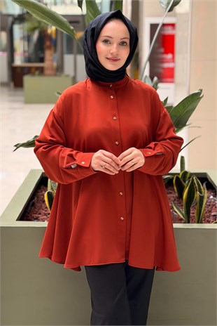 Ghisa Hakim Yaka Önden Düğmeli Gömlek