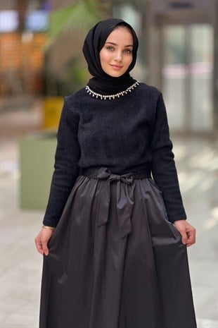 Missemramiss Triko Garni Taşlı Elbise