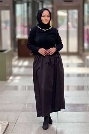 Missemramiss Triko Garni Taşlı Elbise
