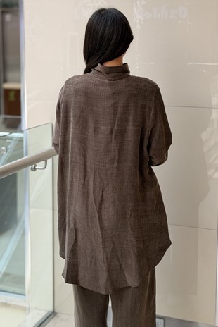 Fuat Gürşen Önü Ve Yanları Düğme Detaylı Tunik Pantolon Takım