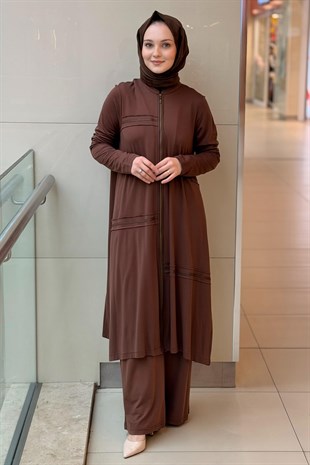 Nurcan Çetin Fermuar Detaylı Düğmeli Kap Pantolon Takım