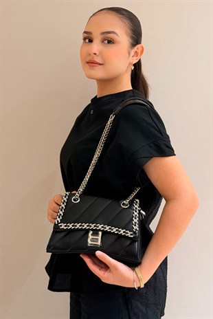 Mahal Bags Taşlı Zicir İşlemeli Çapraz Çanta
