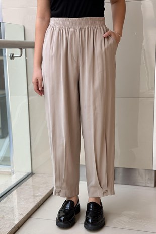 Sentez Titan Paça Pile Düğmeli Rahat Pantolon
