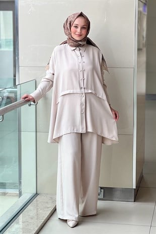 Ghisa Çift Düğme Detayli Gömlek Pantalon Takım