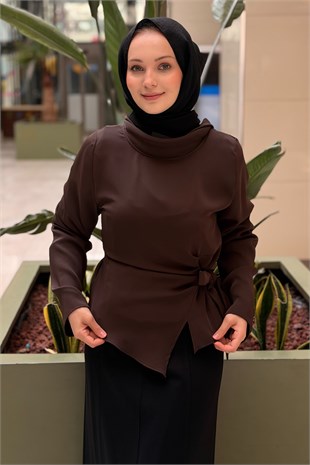Ghisa Degaje Yaka Bel Bağlı Tunik