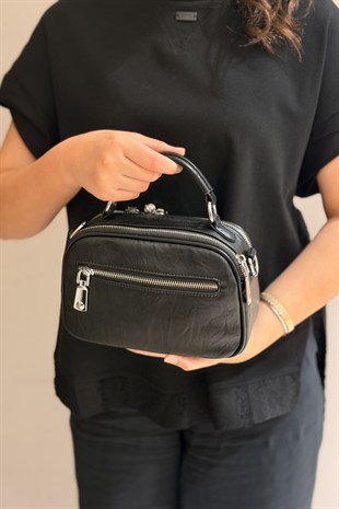 Mahal Bags S Logolu Çifrt Fermuarlı El Tumalı Çapraz Çanta