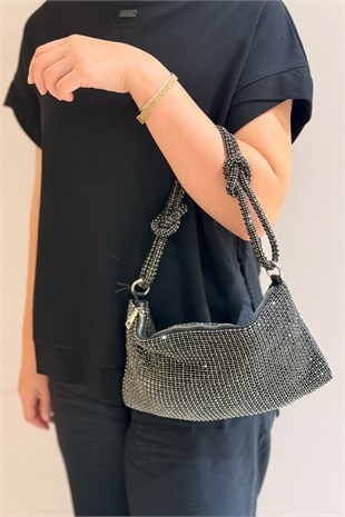 Ccs Full Taşlı Omuz Askılı Clutch Çanta