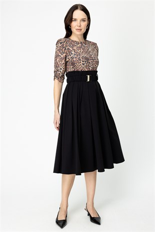 On Fashion Midi Boy Paraşüt Kumaş Elbise