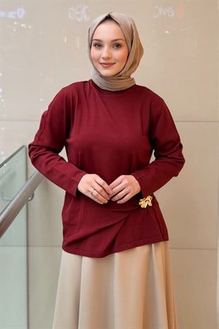 Ghisa Beli Tokalı Büzgülü Tunik