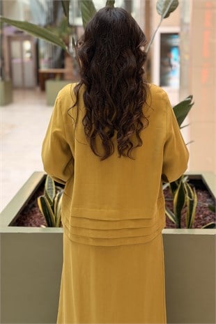 Nuss Bocuk İşlemeli Kat Kat Detaylı Gömlek Etek Takım