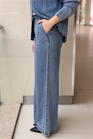 İpekyol Hotfix Baskılı Denim Pantolon