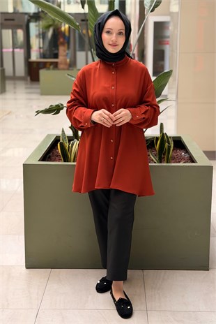 Ghisa Hakim Yaka Önden Düğmeli Gömlek