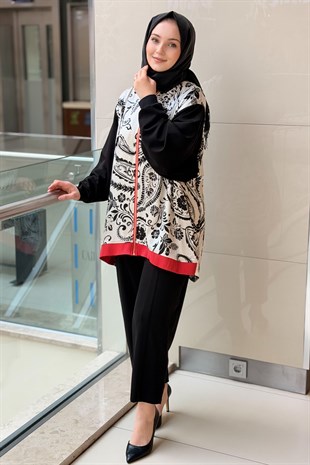 Ghisa Colorblock Desenli Kap Pantolon Takım