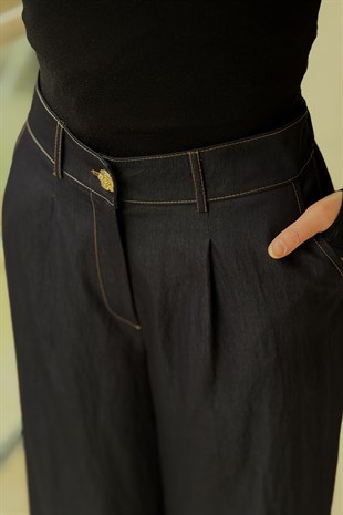 Sentez Abelia Kısa Geniş Paça Pantolon