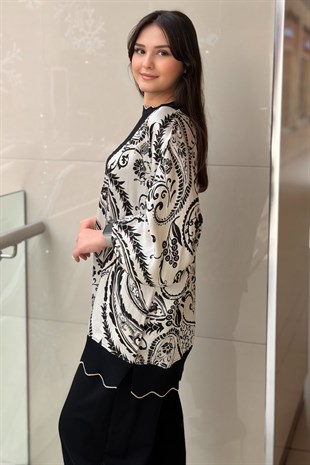 Ghisa Şal Desenli Triko Kombinli Tunik