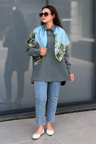 Mahal Miya Çift Cepli Oversize Gömlek