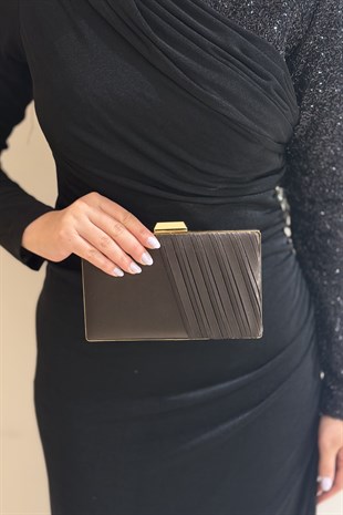 Mahal Bags Box Çapraz Pliseli Abiye Çanta