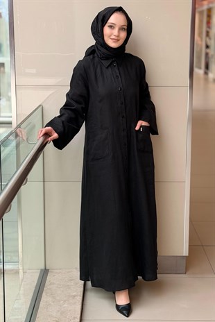Missdalida Nakış Detaylı Düğmeli Uzun Kap