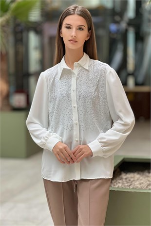 On Fashion Taş Detaylı Gömlek