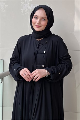 Nurcan Çetin Düğme Kapalı Saçaklı Uzun Gömlek Pantolon Takım