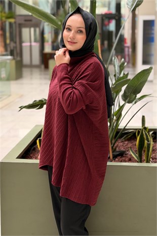 Ghisa Balıkçı Yaka Yarasa Kol Triko Tunik